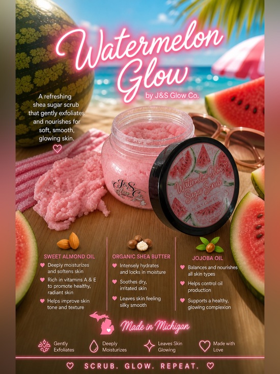 J&S Glow Co Other - Watermelon Glow shea Sugar Scrub by J&S Glow Co.